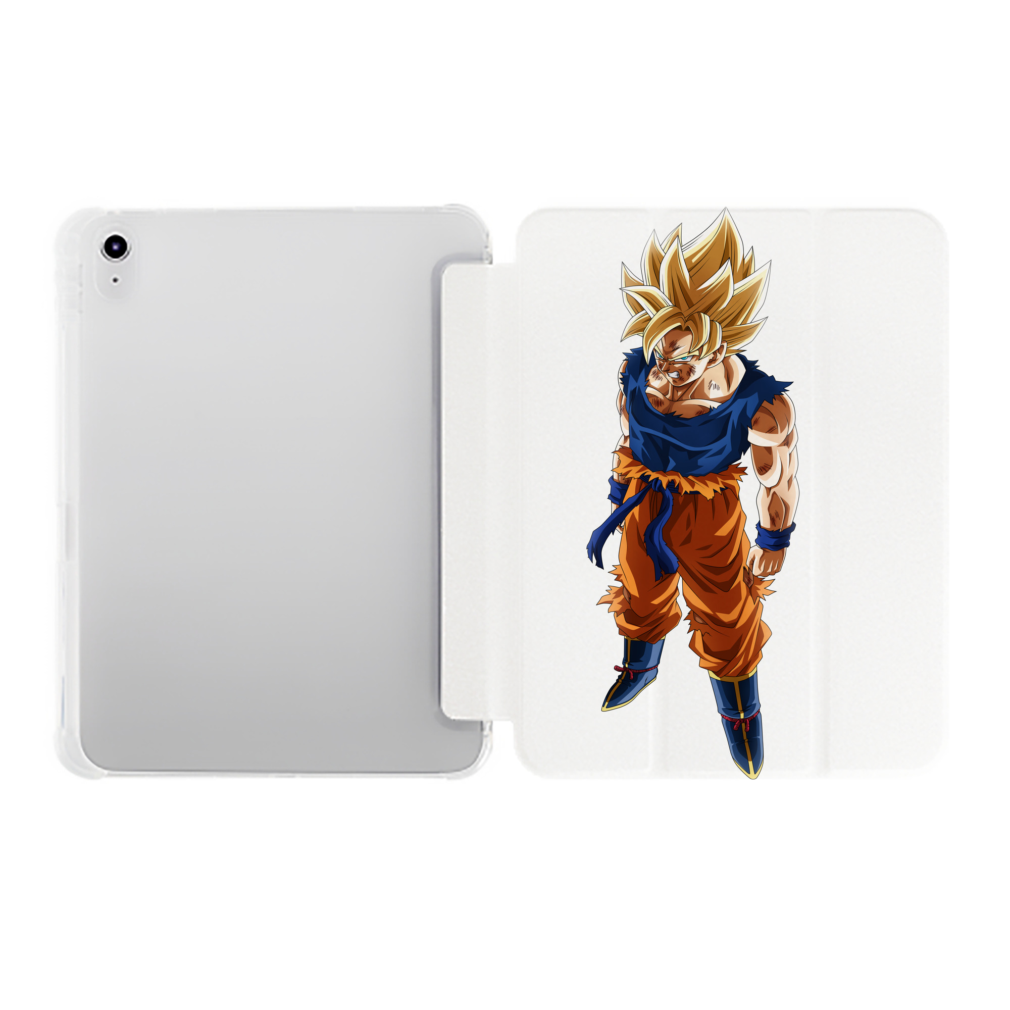 （画像用） ドラゴンボール 孫悟空（そん ごくう）Son Goku カカロット DRAGON BALL Kakarotto IPad ケース ペン収納付き 三つ折りスタンド PUレザー×シリコン 対応機種9.5/10.5/10.9インチ